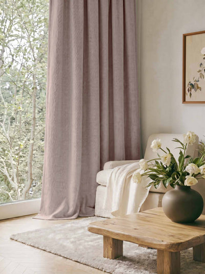 Pink Made to measure linen curtains - Blackout lined heavy Linen curtains. Greta Orchid.