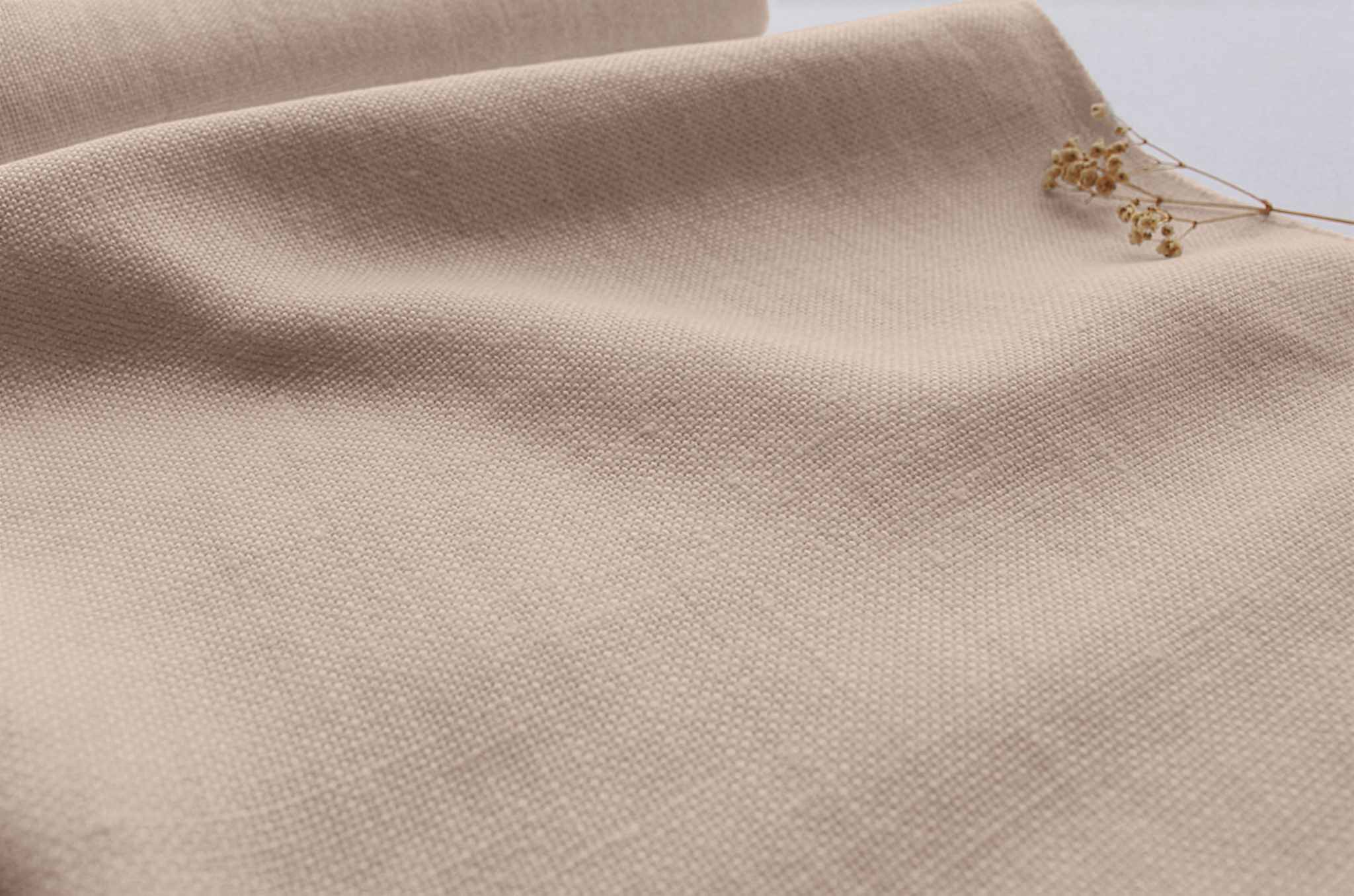Pink Heavy Linen for curtains and upholstery - 100% linen fabric. Greta Rose Fog.