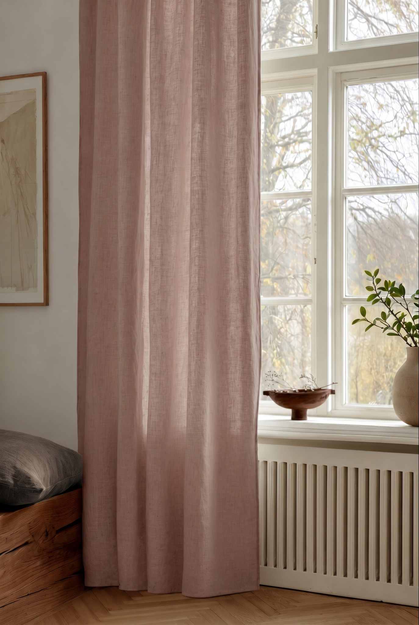 Pink Custom made Curtain. Linara Wild Rose by Ada & Ina