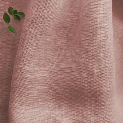 Pink 100% Linen Fabric - close-up. Beata Dusty Pink by Ada & Ina Fabrics