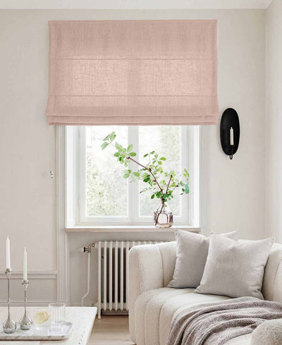 Pink Linen Roman blind - Cotton lined. Made of pre-washed 100% linen Bianco Dusky Rose by Ada & Ina.