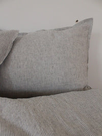 Linen Duvet Cover Super King, Pinstripe