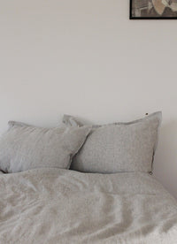 Linen Duvet Cover Double, Linen Bedding Striped, Pin Stripe Close Up