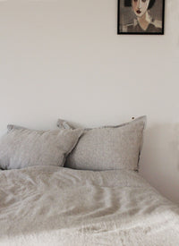 Linen Duvet Cover King, Pinstripe