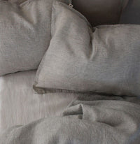 Linen Duvet Cover King, Pinstripe