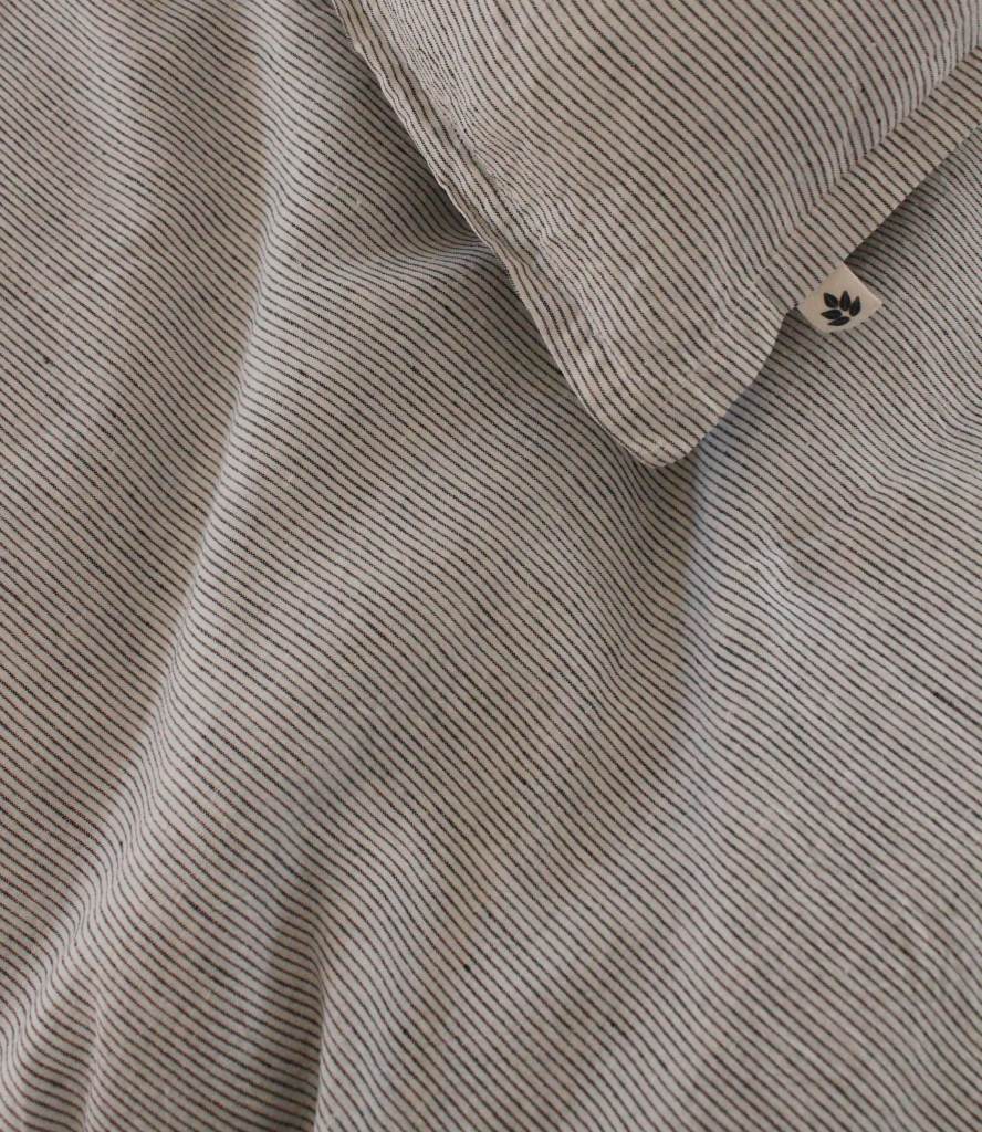 Linen Duvet Cover Super King, Pinstripe