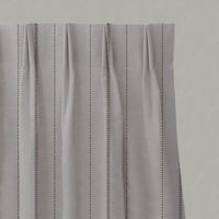 Brown Patterned Linen Pleated Curtain - Inari Umbre - Natural base fabric.