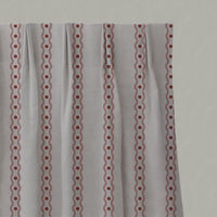 Pink Abstract Striped Linen Pleated Curtain - Margarie Pink - Natural base fabric.