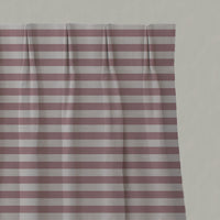 Pink Striped Linen Pleated Curtains - Della Summer Rose - Natural base fabric.