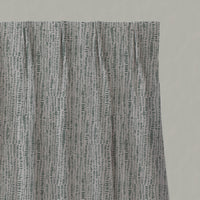 Green Patterned Linen Pleated Curtains - Dora Sage - Natural base fabric.