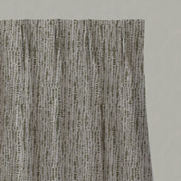 Green Patterned Linen Pleated Curtains - Dora Seaweed - Natural base fabric.