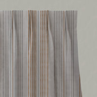 Orange Striped Linen Pleated Curtains - Else Tangerine  - Natural base fabric.