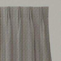 Green / Brown Striped Linen Pleated Curtains - Evelina Khaki - Natural base fabric.