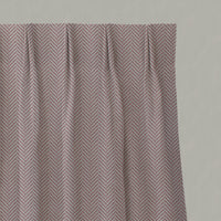 Pink Patterned Linen Pleated Curtains - Hugo Dusty Pink - Natural base fabric.