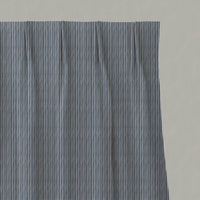 Blue Striped Linen Pleated Curtains - Laila Denim - Natural base fabric.
