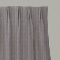 Purple Striped Linen Pleated Curtains - Laila Powder Plum - Natural base fabric.