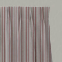 Pink Striped Linen Pleated Curtains - Olga Dusty Pink - Natural base fabric.