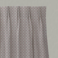Pink Patterned Linen Pleated Curtains - Rosalina Dusty Pink - Natural base fabric.