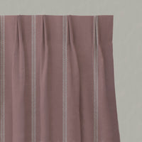 Rana Pleated Curtains - Dusty Pink Stripe Pattern