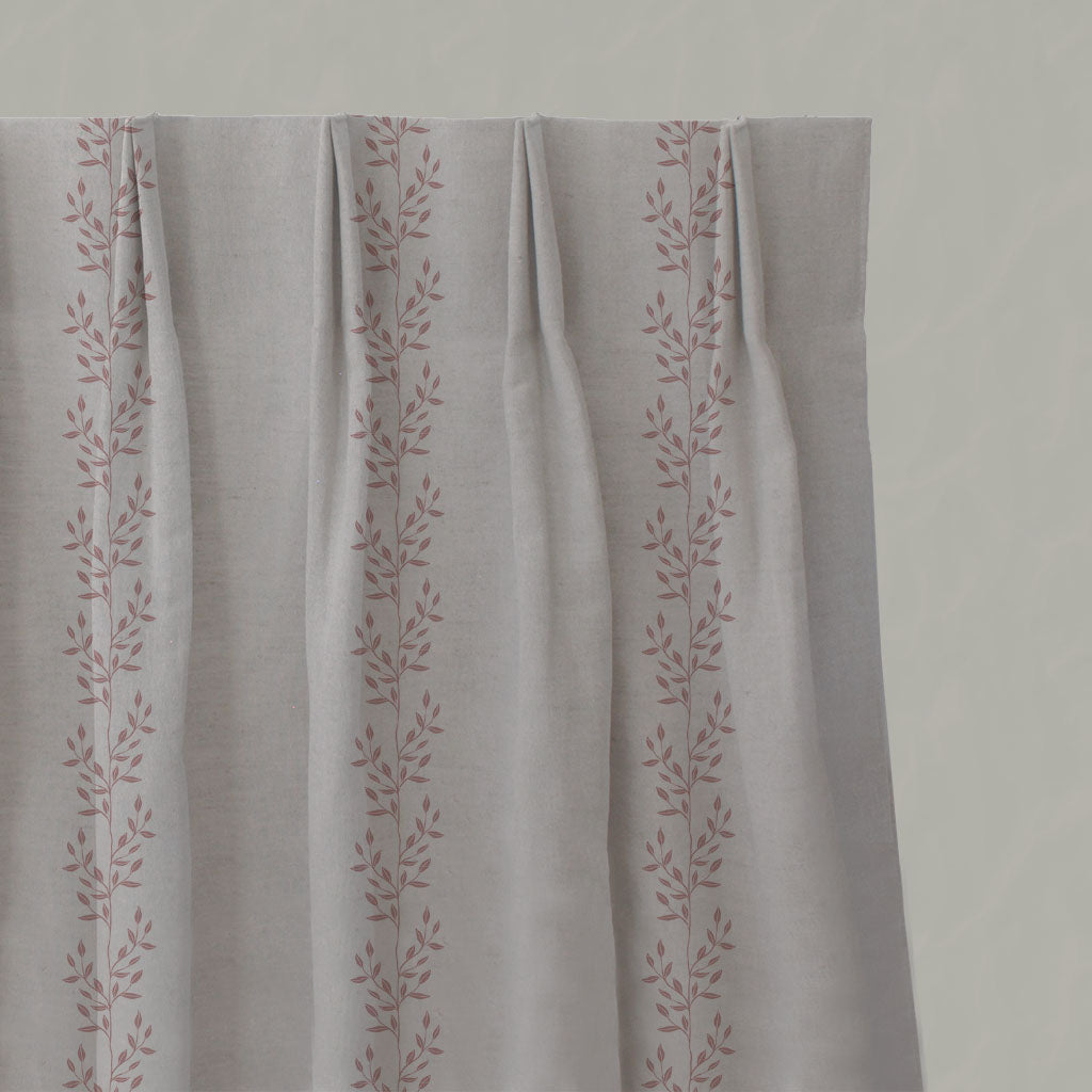 Shena Dusty Pink - Natural fabric with botanical Pink print