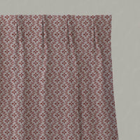 Red Abstract Linen Pleated Curtain - Unica Crimson Red - Natural base fabric.