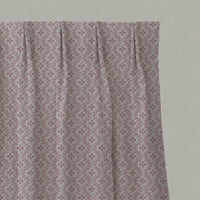 Pink Abstract Linen Pleated Curtain - Unica Dusty Pink - Natural base fabric.