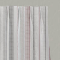 Pink Striped Linen Pleated Curtains - Else Peony - WHT - White base fabric.