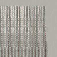 Red / Orange Patterned Linen Pleated Curtains - Hilda Terracotta - White base fabric.