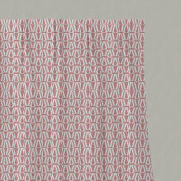 Pink Patterned Linen Pleated Curtains - Ilva Dusty Pink - White base fabric.