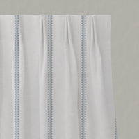Blue Striped Linen Pleated Curtains - Imogen Agate Blue - White base fabric.