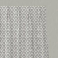 Neutral / Grey Botanical Linen Pleated Curtains - Kira Greige Clay - White base fabric.