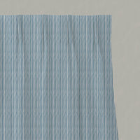 Blue Striped Linen Pleated Curtains - Maisa Blue Grey - White base fabric.