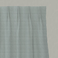 Green Striped Linen Pleated Curtains - Maisa Sage - White base fabric.