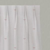 Pink Striped Linen Pleated Curtain - Mimmi Dusty Pink-WHT - White base fabric.