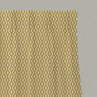 Yellow Patterned Linen Pleated Curtains - Oona Dijon - White base fabric.