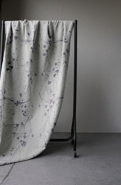 Berry Powder Plum - Natural fabric with pale Purple print