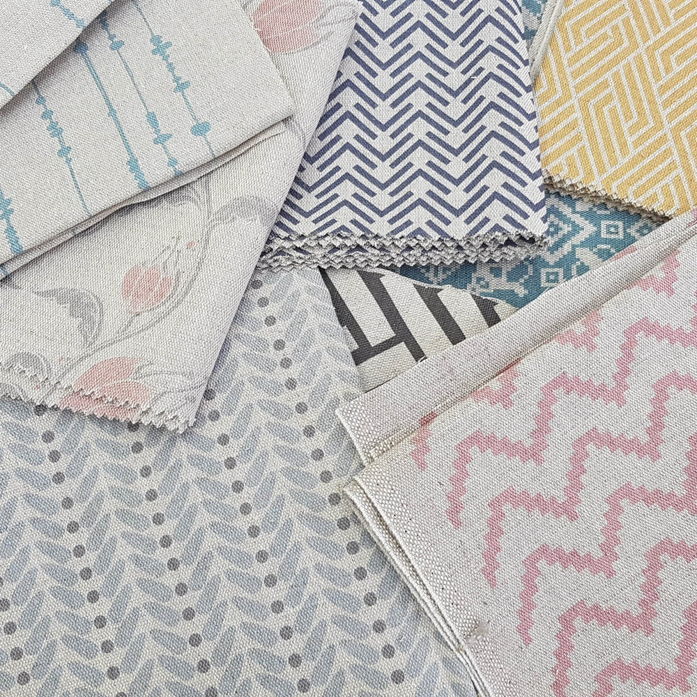 Patterned fabric remnants - Photo for illustrative purposes only