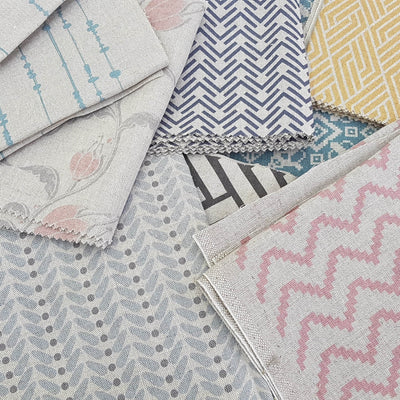 Patterned fabric remnants - Photo for illustrative purposes only