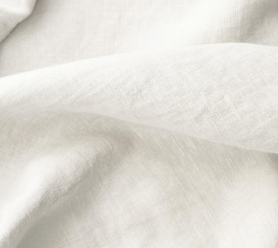 Pure White 100% Linen Fabric. Beata Brilliant White by Ada & Ina Fabrics