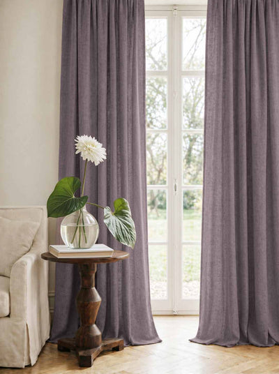 Purple Linen Curtains - Cotton lined. Made of pre-washed 100% linen Bianco Fig by Ada & Ina.