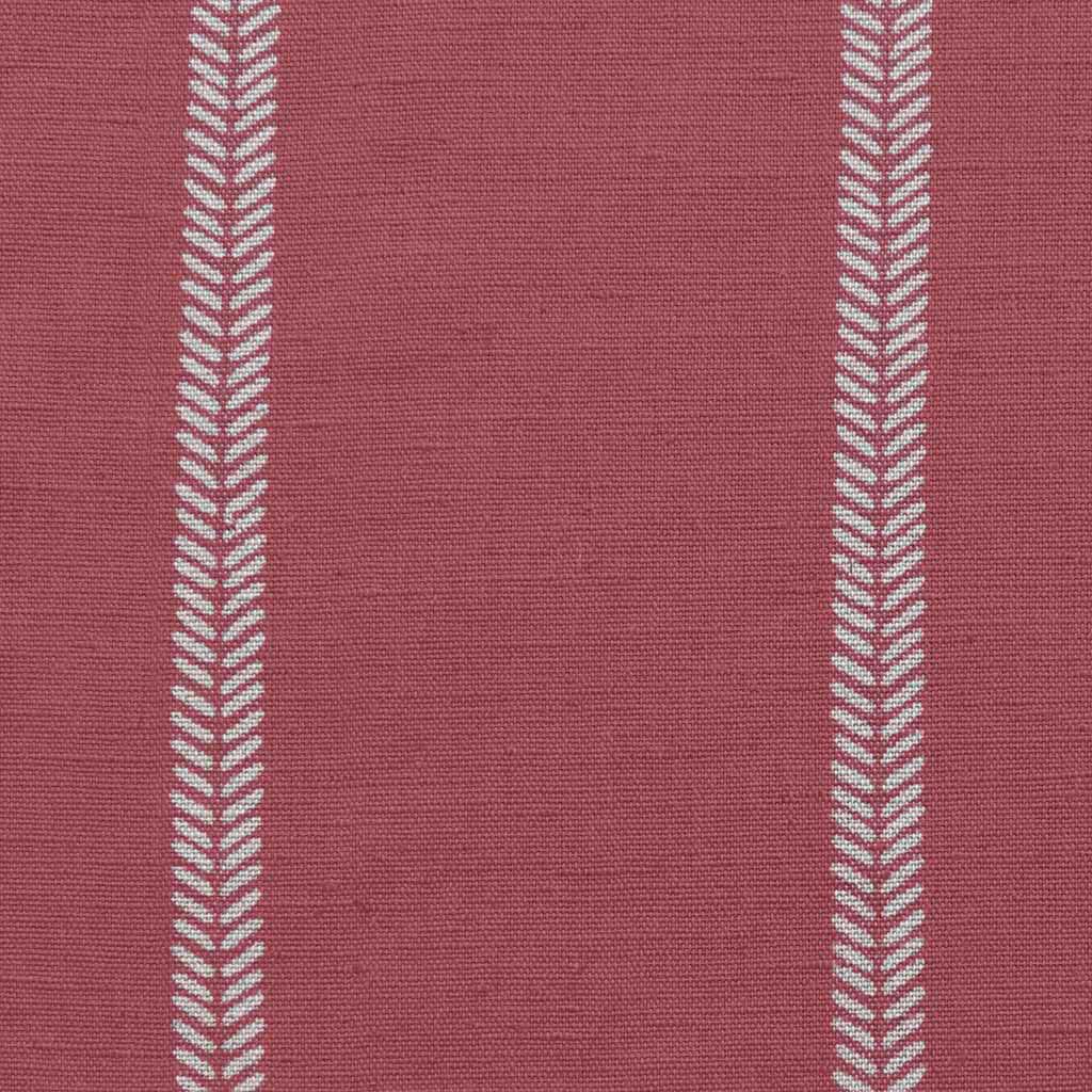 Rana Cherry- Red curtain fabric with hand drawn stripes
