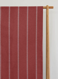 Rana Crimson Red - Red curtain fabric with hand drawn stripes
