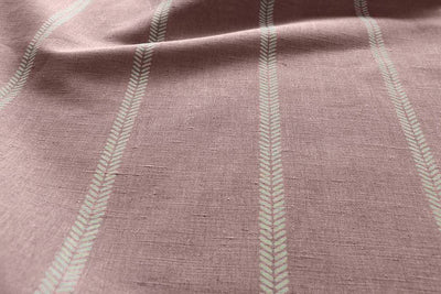 Rana Dusty Pink - Pink curtain fabric with hand drawn stripes