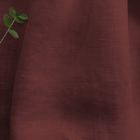Red 100% Linen Fabric - close-up. Bea Saffron by Ada & Ina Fabrics