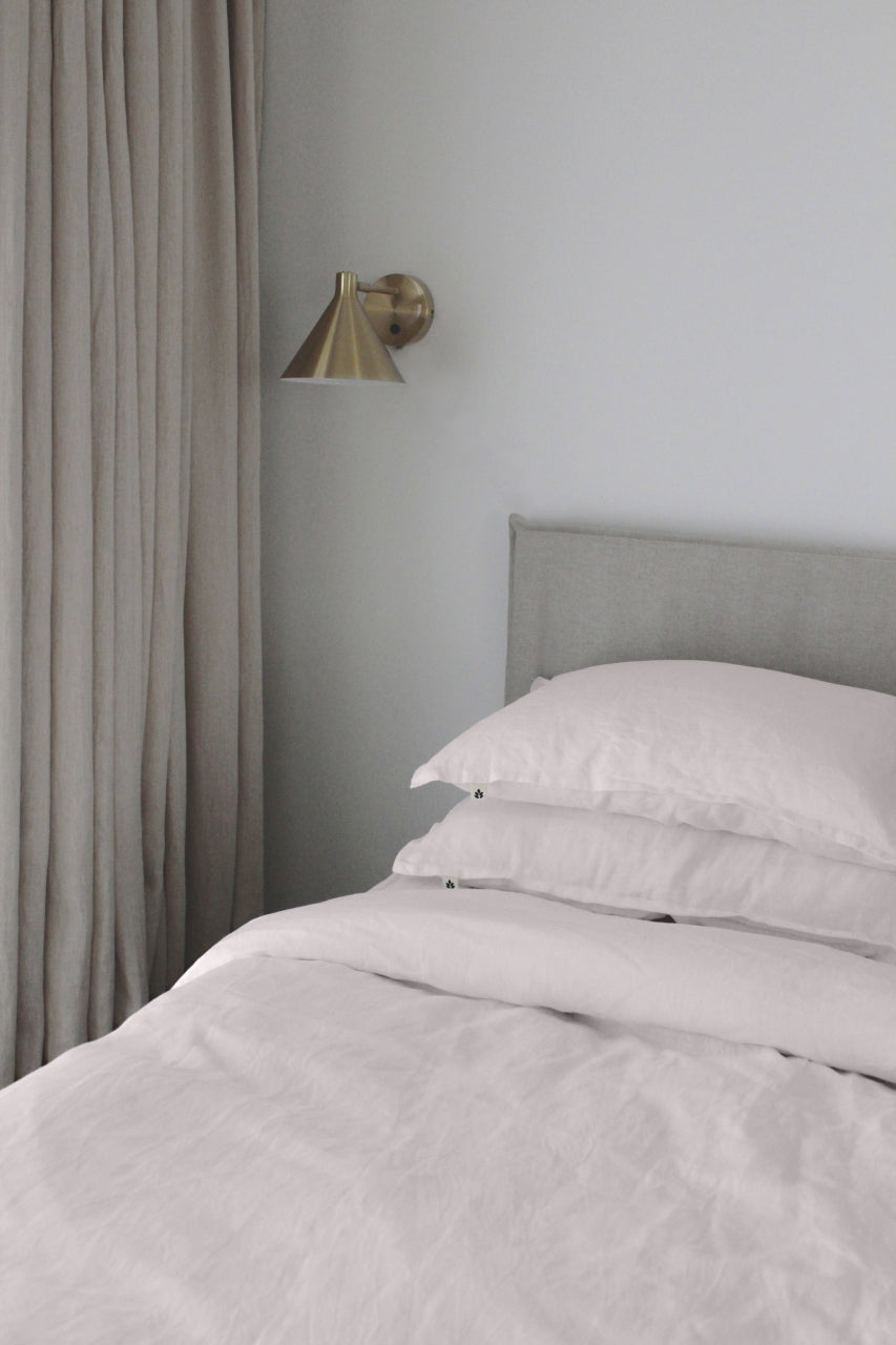 Pale Pink King Linen Duvet Cover and Pillowcases, colour Rose Blush