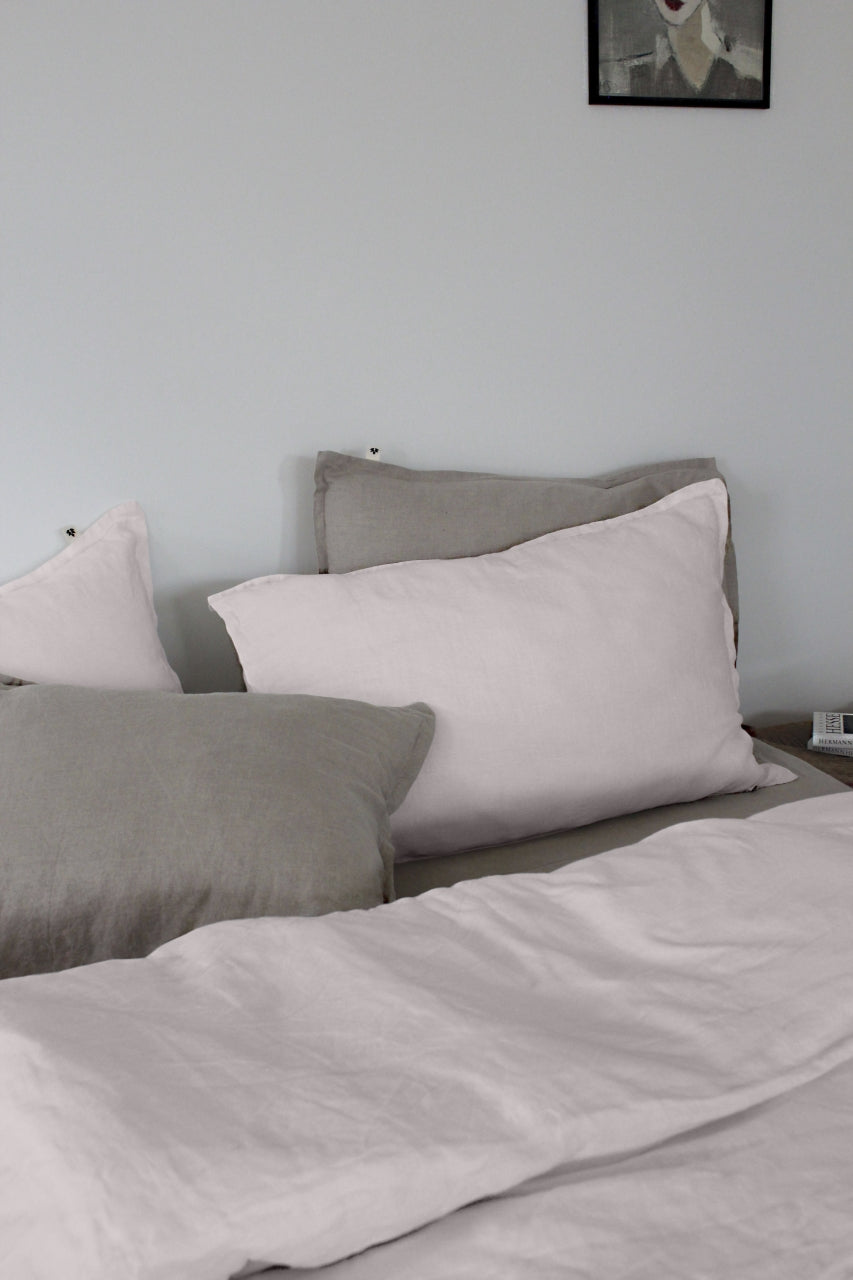 Pink Linen Duvet Cover and Pillow Cases , Linen Bedding Rose Blush