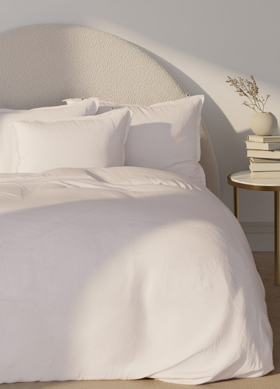 Pale Pink King Linen Duvet Cover and Pillowcases, colour Rose Blush