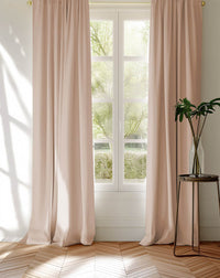 A pair of pink cotton curtains, Lifestyle shot