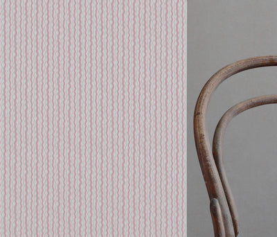 Safiya Peony-WHT - white curtain fabric with Pink abstract stripe print