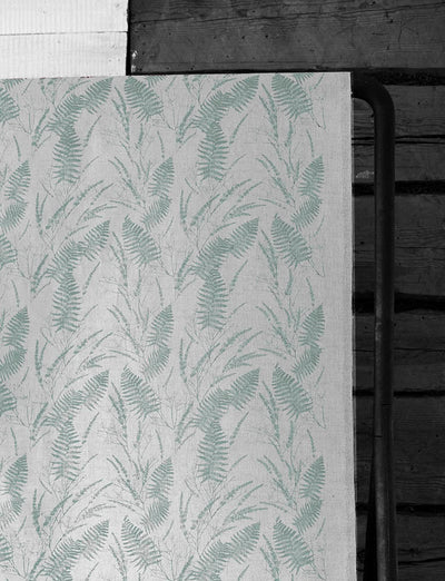 Fernia Sage - Fabric for curtains with Light Green pattern
